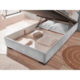 MID.YOU POSTELJA Z VZMETNICO 120 cm x 200 cm , tekstil, leseni material svetlo siva | Shoptok.si