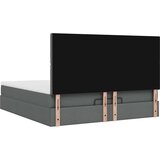 vidaXL Otomanski posteljni okvir z vzmetnico siv 160x200 cm blago | Shoptok.si