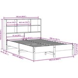 vidaXL Krevet s regalom za knjige bez madraca 120 x 200 cm od borovine | shoptok.hr