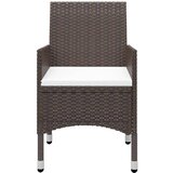  3-dijelni vrtni bistro set poliratan i kaljeno staklo smeđi | Eponuda.com