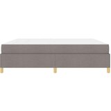  Postelja z vzmetnico Taupe in bela 200 x 200 cm blago | Shoptok.si
