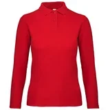 MAJICA DUGI RUKAVI POLO B&C ID.001 LSL/ŽENSKE 180G RDEČA S