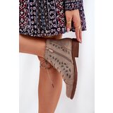 S. BARSKI Low Ankle Boots With Openwork Pattern Beige S.Barski | Shoptok.si