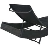 In Ležalnik iz poli ratana in tekstila črn | Shoptok.si