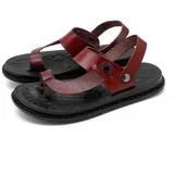 Moške japonke iz PU usnja, velike velikosti, mehki podplat, sandali za na plažo WineRed 43, (5000158645)