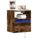 Maison Chic Stenska TV omarica - TV stojalo - Televizijska omarica z LED lučkami dimljeni hrast 41x31x45 cm, (21700369) | Shoptok.si