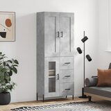 The Living Store Visoka komoda betonsko siva 69,5x34x180 cm inženirski les - Visoka Omarica, (21435367) Cene