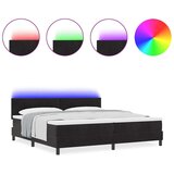  Krevet sa kutijom opruga i dušekom &amp LED Crni 200x200 cm Baršun | shoptok.hr