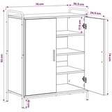  Ormar za cipele 76 x 36 5 x 93 cm Konstruirano drvo Staro drvo - Staro drvo 76 x 36 5 x 93 cm 4 etaže s vratima | shoptok.hr
