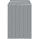 vidaXL Koš za smeti na kolesih za dvojne košare siv 144x81x113cm jeklo | Shoptok.si
