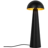 QAZQA Zunanja stoječa svetilka črna 65 cm z LED - Goba