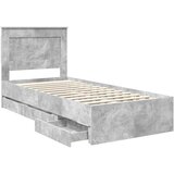  Krevetna konstrukcija s ladicama Betonski sivi 90 x 200 cm | shoptok.hr