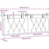  Držeće uzglavlje Zidne Svijetlo siva 130 x 55 x 7 cm tkanina - Svjetlosiva 120 cm bez LED | shoptok.hr