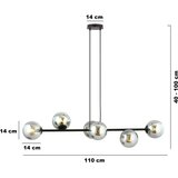  Visilica na sajli ROSSI 6xE14/10W/230V crna/siva | Eponuda.com