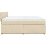 vidaXL Krevet s oprugama i madracem krem 200 x 200 cm od tkanine | shoptok.hr