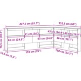  Skladišno uzglavlje Sivi hrast sonoma 135 cm Konstruirano drvo | shoptok.hr