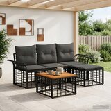  Set vanjskih sofa 5 kom. Crna i tamno siva Poliester | shoptok.hr