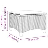 vidaXL Vrtni tabure s jastucima 2 kom bež 55x55x36 cm poliratan | shoptok.hr