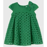 Mayoral Pamučna haljina za bebe boja: zelena, mini, širi se prema dolje