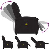 vidaXL Električni masažni naslonjač od tkanine crni | shoptok.hr