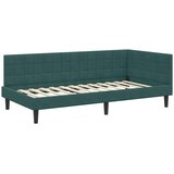  Kutni okvir kreveta Tamnozelena 90 cm x 190 cm Baršun | shoptok.hr