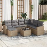 vidaXL 8-dijelni set vrtnih sofa od poliratana s jastucima bež Cijene