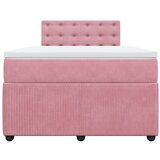 vidaXL Box spring postelja z vzmetnico roza 120x190 cm žamet | Shoptok.si