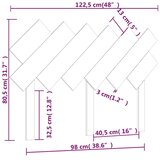  Uzglavlje za krevet sivi 122,5x3x80,5 cm od masivne borovine | shoptok.hr