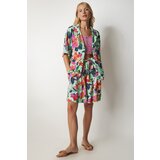  Women's Water Green Floral Viscose Shirt and Shorts Set | shoptok.hr