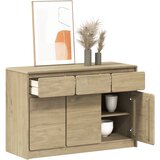 vidaXL Komoda SAUDA hrast 114x43x75,5 cm trdna borovina | Shoptok.si