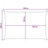  Jedrilica za sunčevu sjenu Žuta i bijela 4 x 7 m HDPE | shoptok.hr
