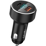 Remax avtopolnilec RCC-215 adapter 2xUSB (USB + USB Type C) 58W, 4,5A z ekranom - črn Cene