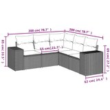  5-dijelna vrtna garnitura od poliratana s jastucima crna 83 x 62 x 69 cm | shoptok.hr