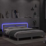  Okvir kreveta s uzglavljem i LED svjetlima bijeli 200 x 200 cm | shoptok.hr