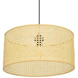  Luster na sajli ALBA 1xE27/15W/230V, prečnik 40 cm, ratan/crna | Eponuda.com
