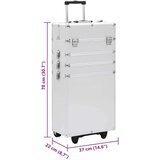 vidaXL Voziček za ličila iz aluminija srebrn | Shoptok.si