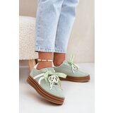 Boto Women Sneakers On Platform With Decorations Green Vinness | Shoptok.si