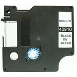 Dymo D1 40910 združljiv trak - 9 mm x 7 metrov črn/prozoren S0720670, (21406030) | Shoptok.si