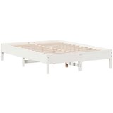  The Living Store Posteljni okvir brez vzmetnice bel 140x200 cm trdna borovina - Posteljni Okvir, (21498321) | Shoptok.si