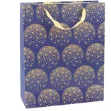Gift Bag Gold Stars Navy Blue 32 x 26 x 12 cm