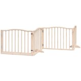 vidaXL Ograda za pse z vrati zložljiva 4 paneli 320 cm topolovina | Shoptok.si