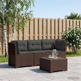  Dvosjedni vrtni sofa s jastucima u ratan izgledu PP Smeđa | shoptok.hr
