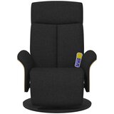  Masažni naslonjač od tkanine s osloncem za noge crni | shoptok.hr
