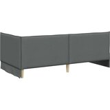 vidaXL Kotna postelja z vzglavjem Temno siva 100 x 200 cm blago | Shoptok.si