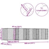  Kavez za pse Srebrno 800 x 200 x 200 cm Cinkani čelik | shoptok.hr