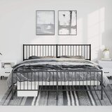 Metalni okvir kreveta uzglavlje i podnožje crni 183x213 cm | shoptok.hr