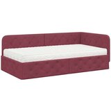 vidaXL Kotna postelja z vzmetnico Vinorodna rdeča 100 x 200 cm blago | Shoptok.si