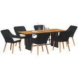  Vrtni set za objed s jastukom 7 pcs Crna poliratan | Eponuda.com