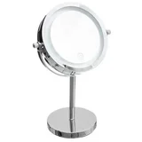 ogledalo 19*3.4*29*5cm sa LED svetlom metal staklo srebrno 160974