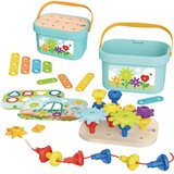 Woopie Green Montessori slagalica s klinovima u kutiji, toranj s perlicama | shoptok.hr